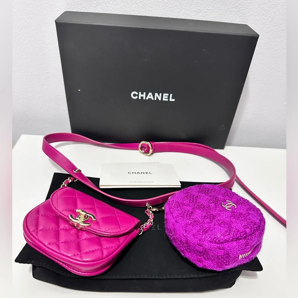 💗CHANEL belt with two mini bags worn once ‼️absolutely stunning rare - Picture 1 of 11